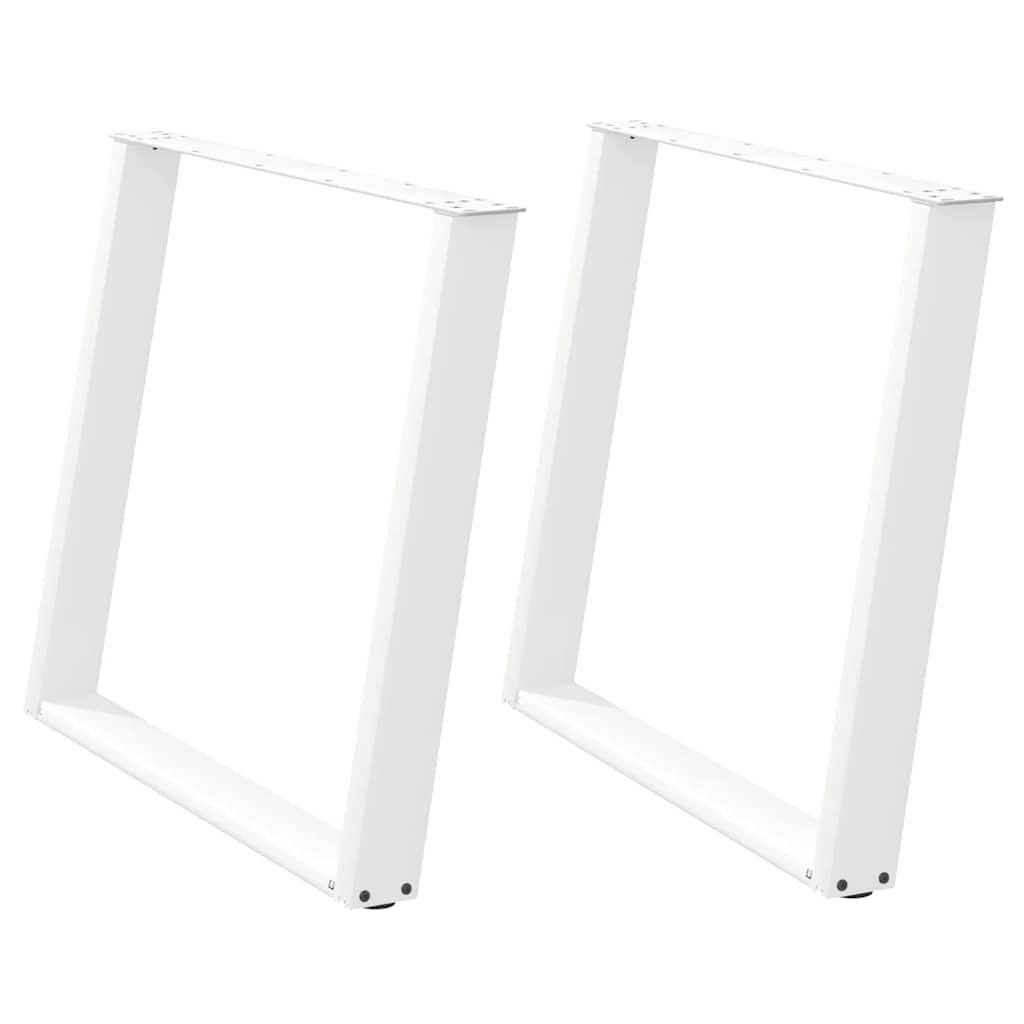 Dining Table Legs U-Shaped 2 pcs White 90x(72-73) cm Steel