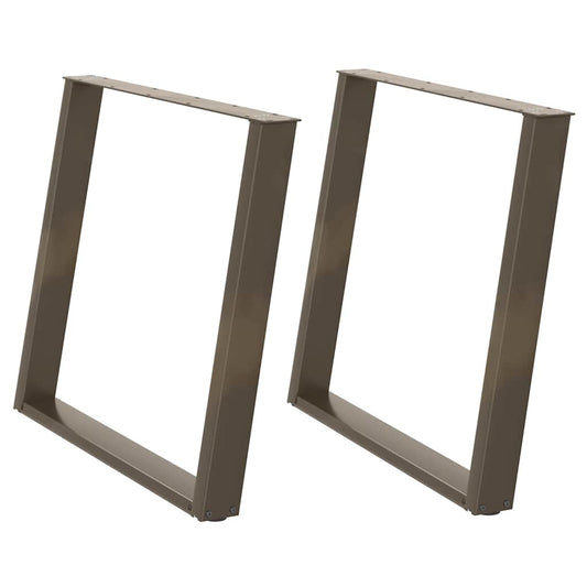 Dining Table Legs U-Shaped 2 pcs Natural Steel 90x(72-73) cm Steel