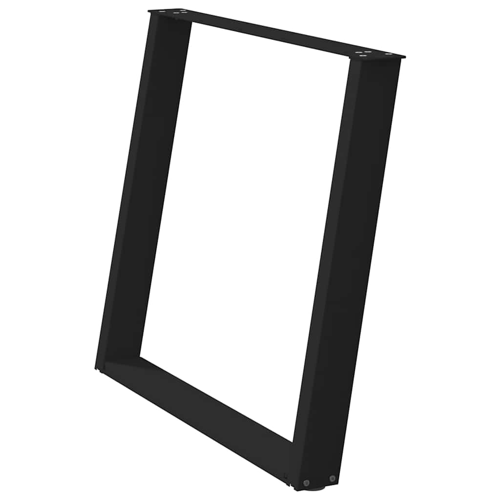 Dining Table Legs U-Shaped 2 pcs Black 100x(72-73) cm Steel