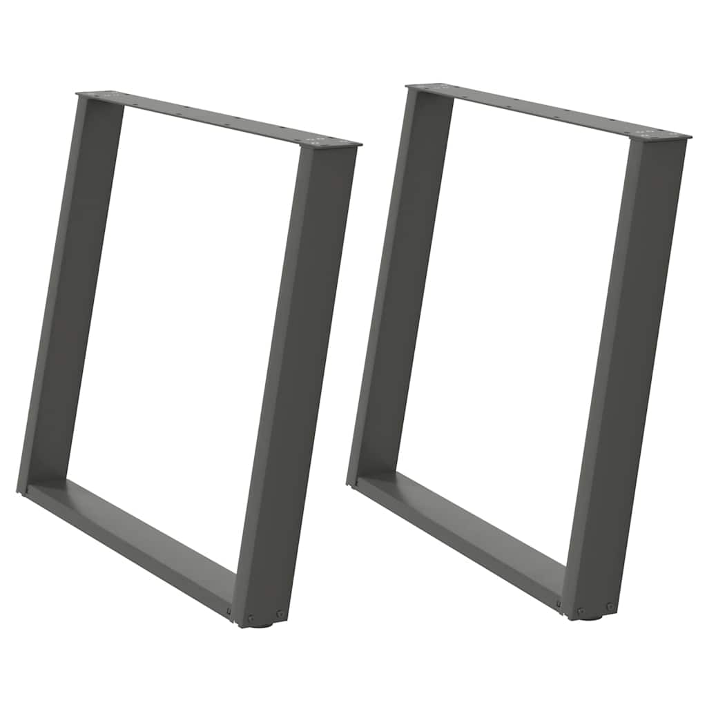 Dining Table Legs U-Shaped 2 pcs Anthracite 100x(72-73) cm Steel