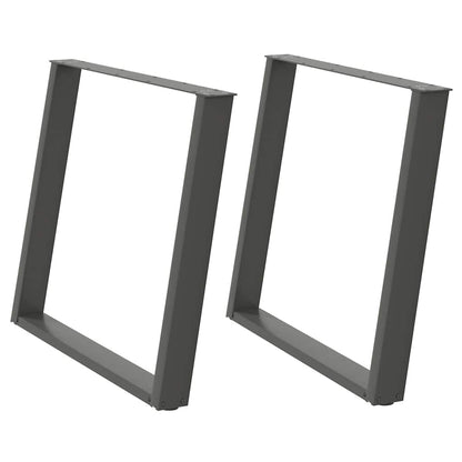 Dining Table Legs U-Shaped 2 pcs Anthracite 100x(72-73) cm Steel