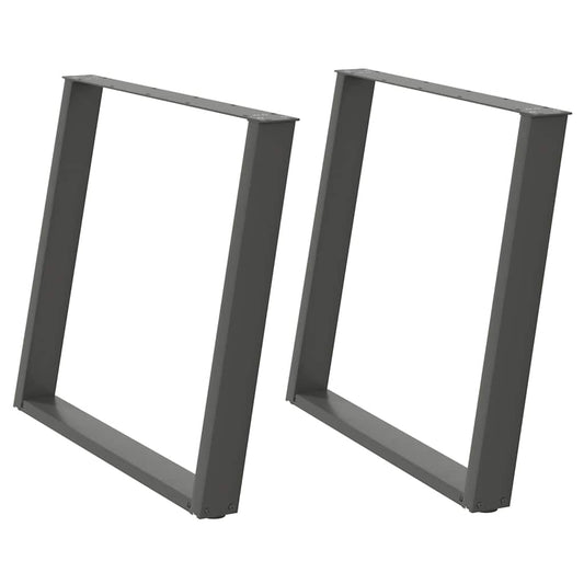 Dining Table Legs U-Shaped 2 pcs Anthracite 100x(72-73) cm Steel