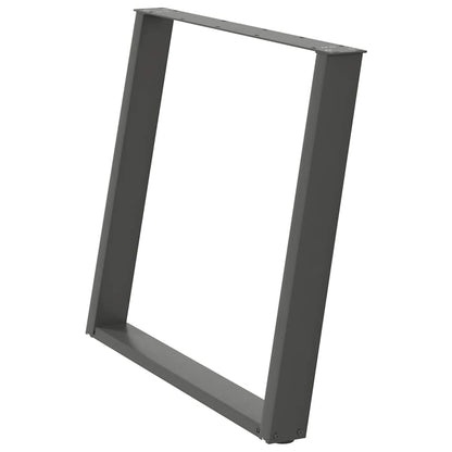 Dining Table Legs U-Shaped 2 pcs Anthracite 100x(72-73) cm Steel