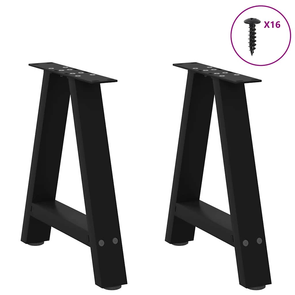 Coffee Table Legs A-Shaped 2 pcs Black 38x(42-43) cm Steel