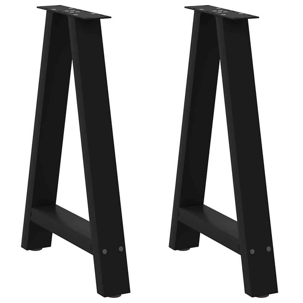 Dining Table Legs A-Shaped 2 pcs Black 50x(72-73) cm Steel