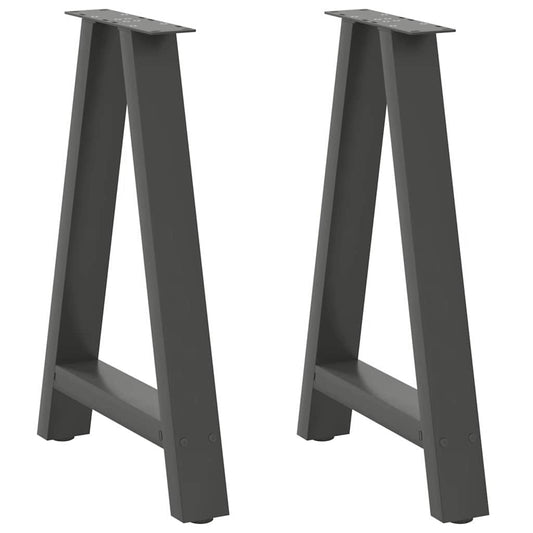 Dining Table Legs A-Shaped 2 pcs Anthracite 50x(72-73) cm Steel
