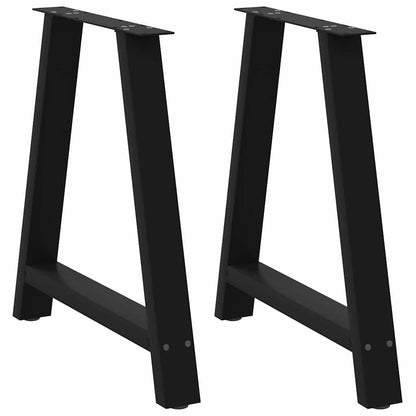 Dining Table Legs A-Shaped 2 pcs Black 70x(72-73) cm Steel