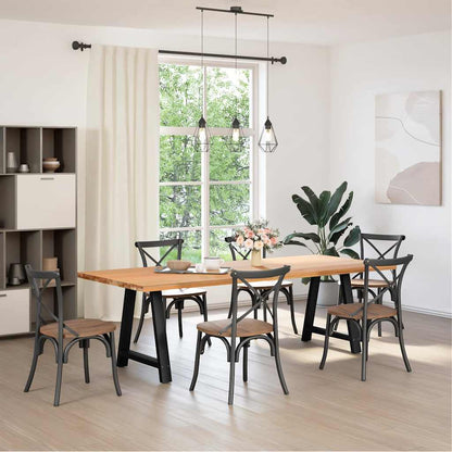 Dining Table Legs A-Shaped 2 pcs Black 80x(72-73) cm Steel