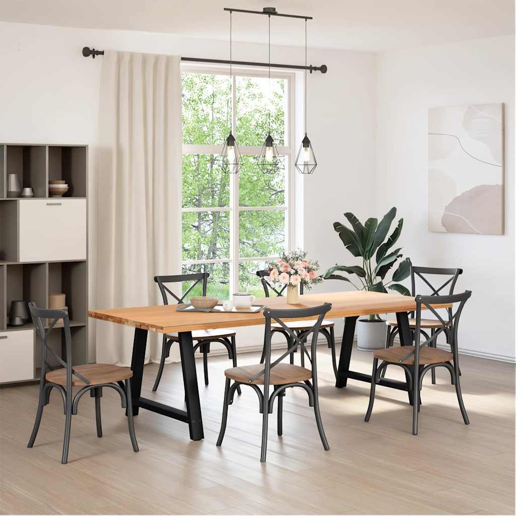 Dining Table Legs A-Shaped 2 pcs Black 90x(72-73) cm Steel