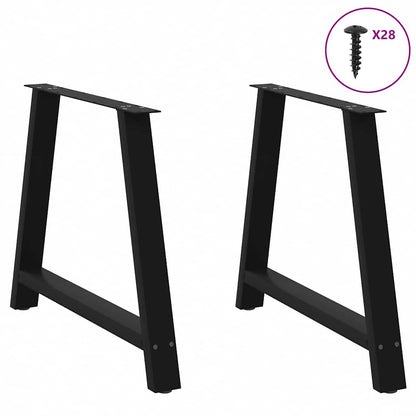 Dining Table Legs A-Shaped 2 pcs Black 90x(72-73) cm Steel
