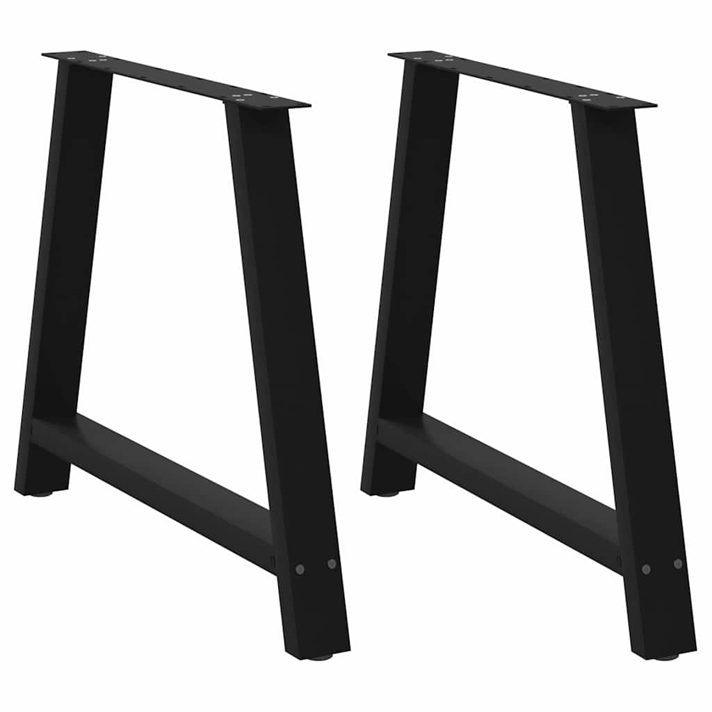 Dining Table Legs A-Shaped 2 pcs Black 100x(72-73) cm Steel