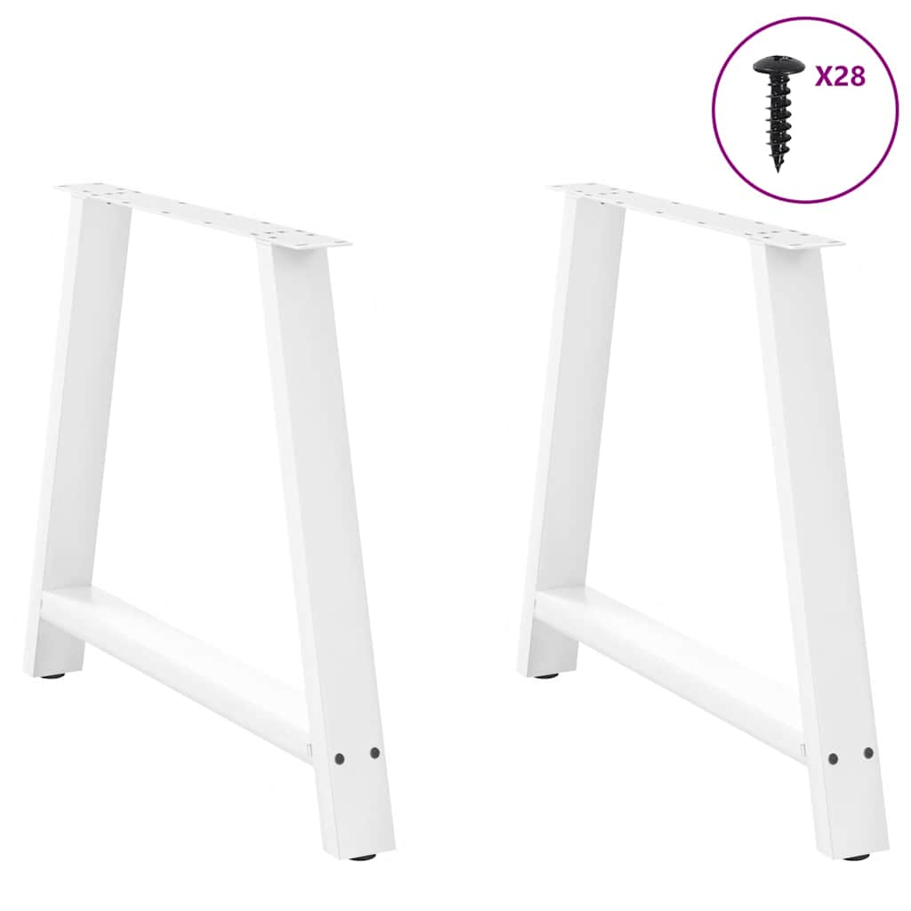 Dining Table Legs A-Shaped 2 pcs White 100x(72-73) cm Steel