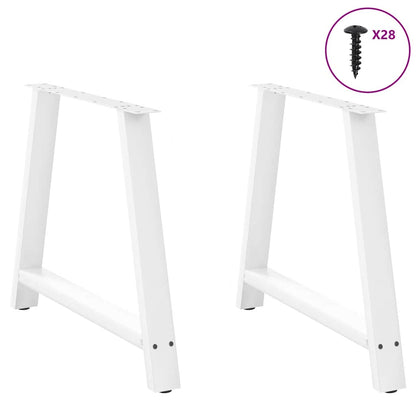 Dining Table Legs A-Shaped 2 pcs White 100x(72-73) cm Steel