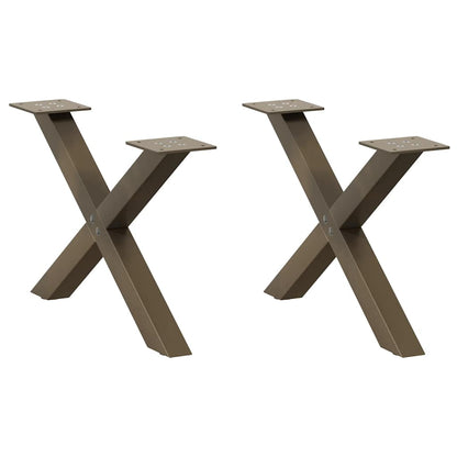 Coffee Table Legs X-Shaped 2 pcs Natural Steel 50x(30-31) cm Steel