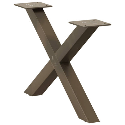 Coffee Table Legs X-Shaped 2 pcs Natural Steel 50x(30-31) cm Steel