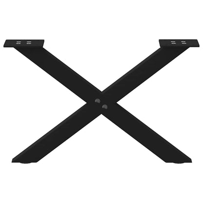 Coffee Table Legs X-Shaped 2 pcs Black 60x(30-31) cm Steel