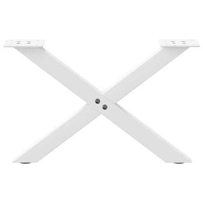 Coffee Table Legs X-Shaped 2 pcs White 60x(30-31) cm Steel