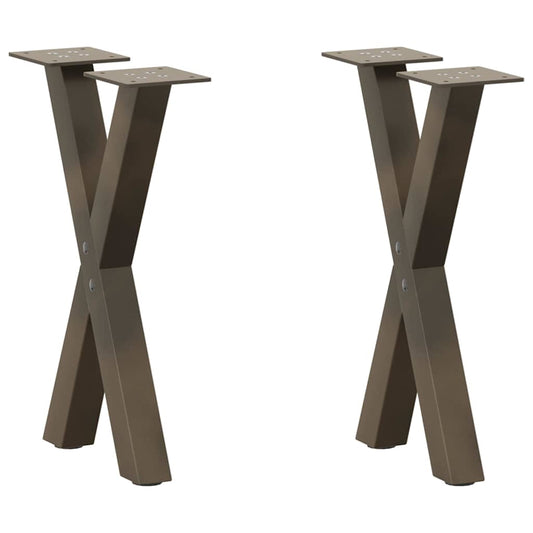 Coffee Table Legs X-Shaped 2 pcs Natural Steel 28x(42-43) cm Steel