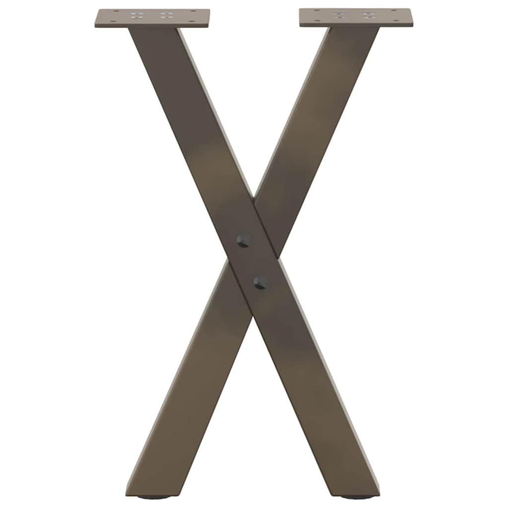 Coffee Table Legs X-Shaped 2 pcs Natural Steel 28x(42-43) cm Steel