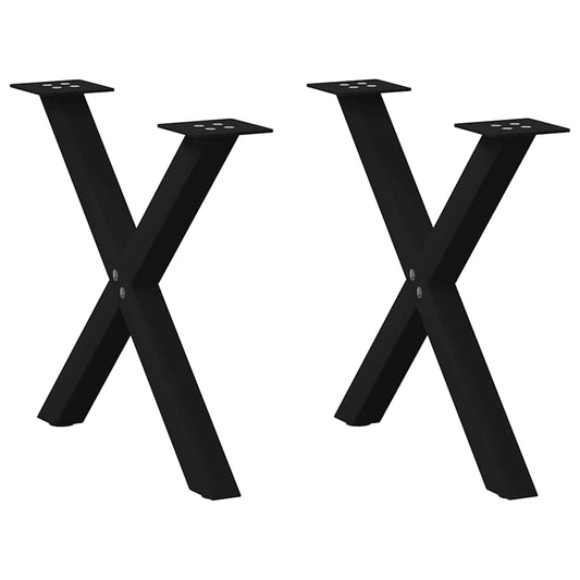 Coffee Table Legs X-Shaped 2 pcs Black 50x(42-43) cm Steel