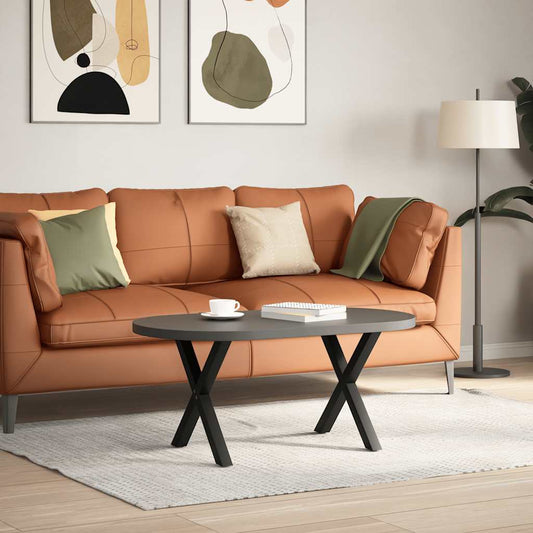 Coffee Table Legs X-Shaped 2 pcs Black 50x(42-43) cm Steel