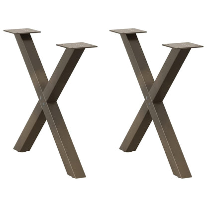 Coffee Table Legs X-Shaped 2 pcs Natural Steel 60x(42-43) cm Steel
