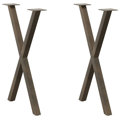 Dining Table Legs X-Shaped 2 pcs Natural Steel 50x(72-73) cm Steel