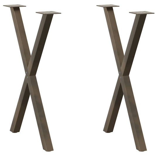 Dining Table Legs X-Shaped 2 pcs Natural Steel 50x(72-73) cm Steel