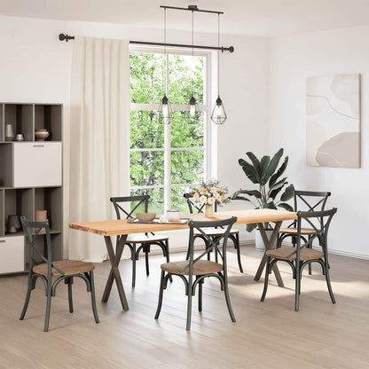 Dining Table Legs X-Shaped 2 pcs Natural Steel 50x(72-73) cm Steel