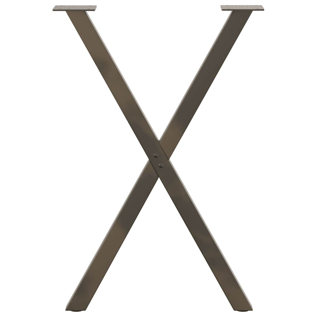 Dining Table Legs X-Shaped 2 pcs Natural Steel 50x(72-73) cm Steel