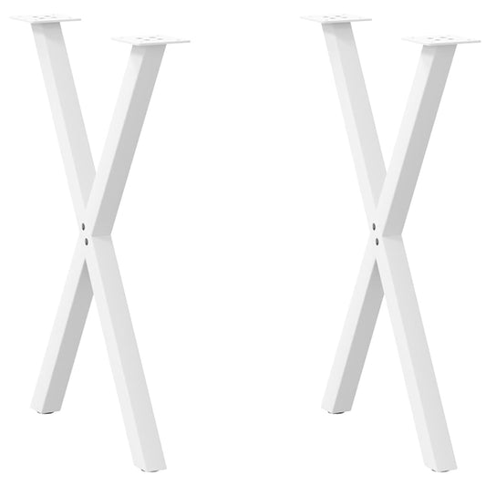 Dining Table Legs X-Shaped 2 pcs White 57x(72-73) cm Steel