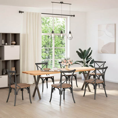 Dining Table Legs X-Shaped 2 pcs Natural Steel 57x(72-73) cm Steel