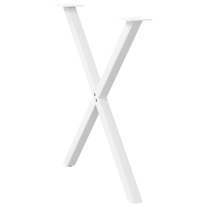 Dining Table Legs X-Shaped 2 pcs White 70x(72-73) cm Steel
