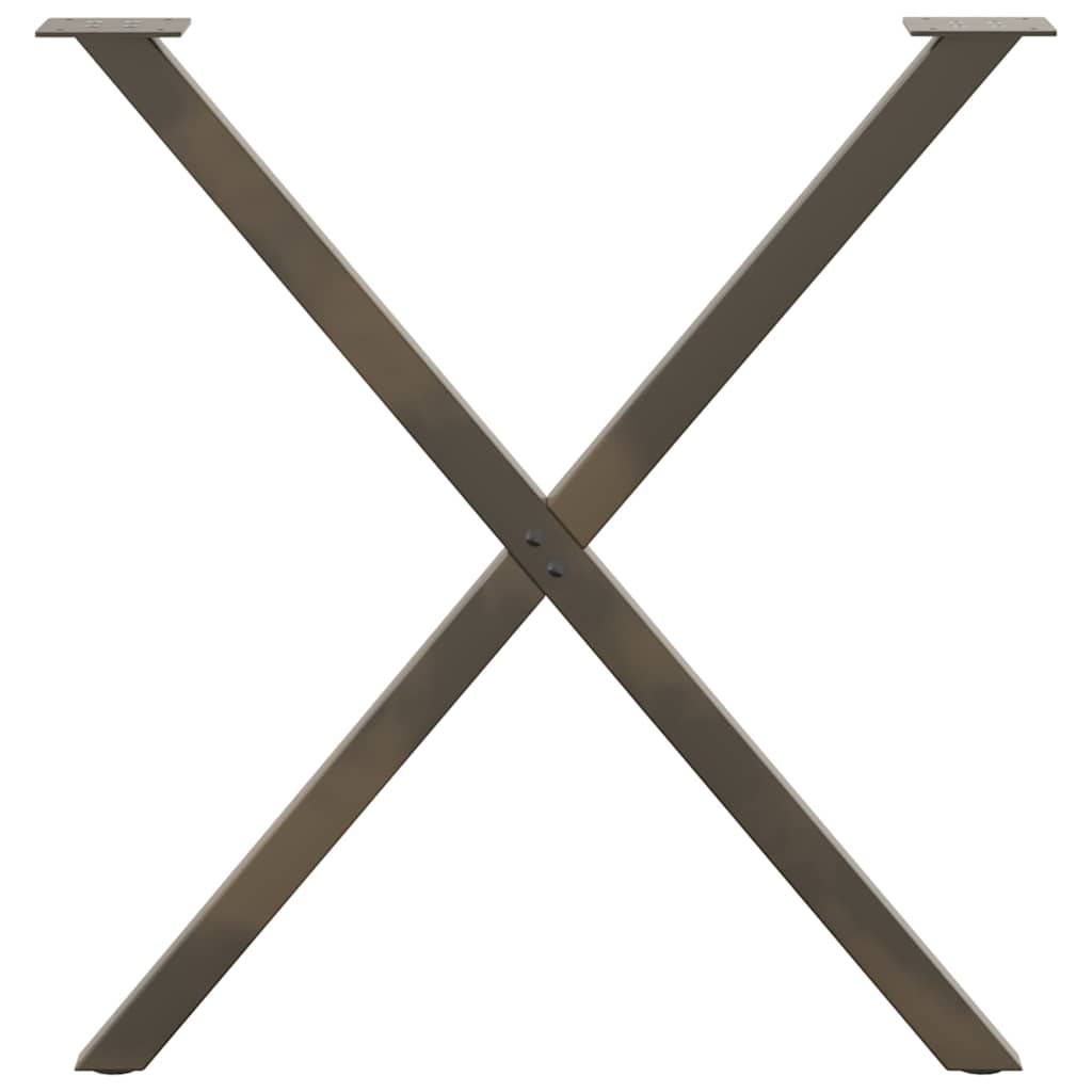 Dining Table Legs X-Shaped 2 pcs Natural Steel 70x(72-73) cm Steel