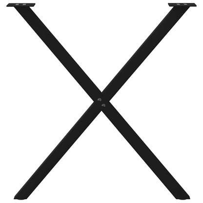 Dining Table Legs X-Shaped 2 pcs Black 80x(72-73) cm Steel