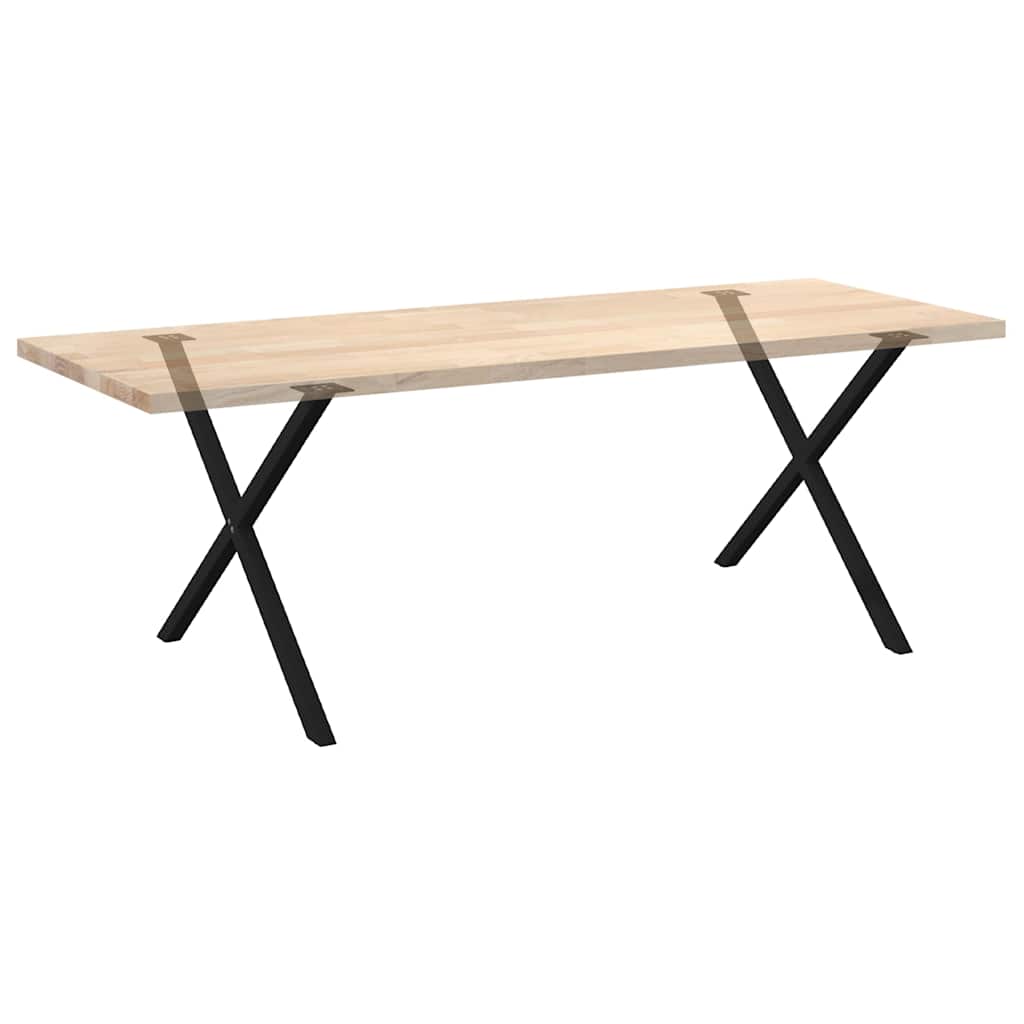 Dining Table Legs X-Shaped 2 pcs Black 90x(72-73) cm Steel