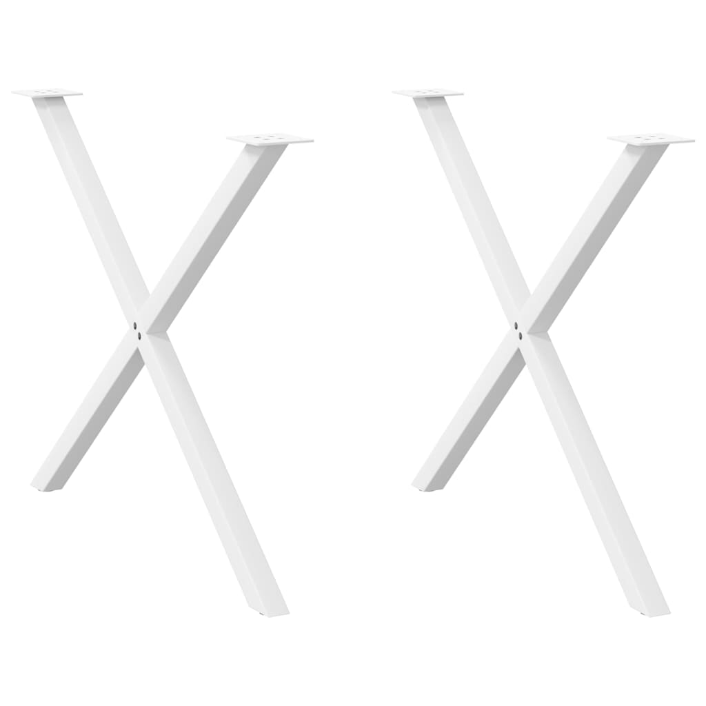 Dining Table Legs X-Shaped 2 pcs White 90x(72-73) cm Steel
