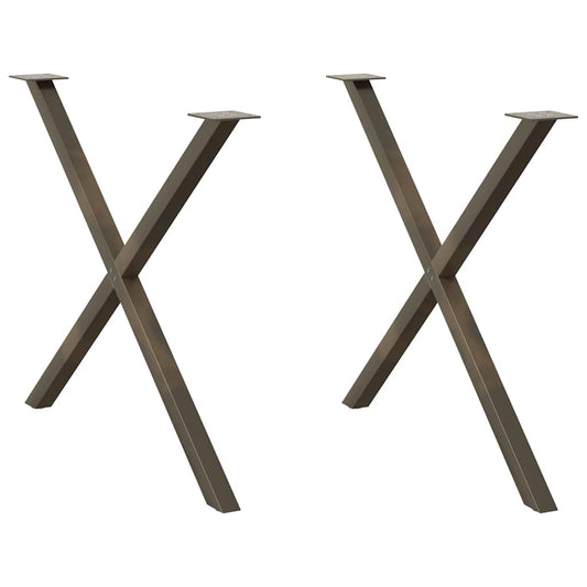 Dining Table Legs X-Shaped 2 pcs Natural Steel 90x(72-73) cm Steel