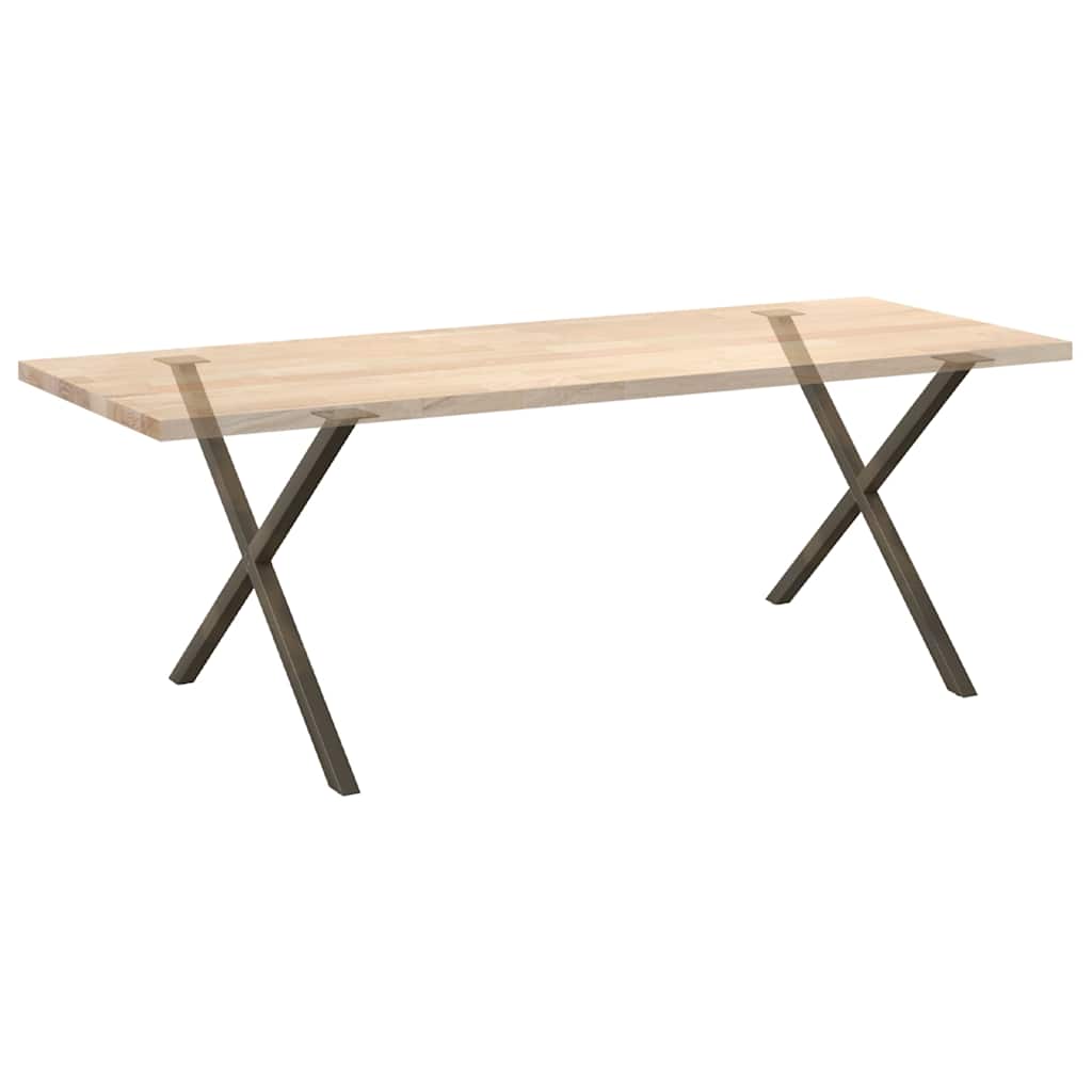 Dining Table Legs X-Shaped 2 pcs Natural Steel 90x(72-73) cm Steel