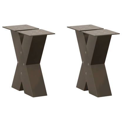 Coffee Table Legs X-Shaped 2 pcs Natural Steel 30x(30-31) cm Steel