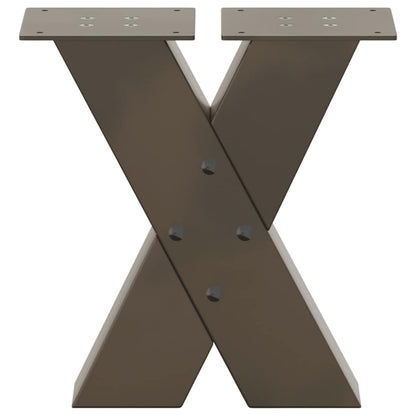 Coffee Table Legs X-Shaped 2 pcs Natural Steel 30x(30-31) cm Steel