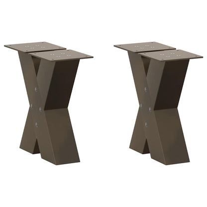 Coffee Table Legs X-Shaped 2 pcs Natural Steel 40x(30-31) cm Steel
