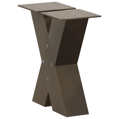 Coffee Table Legs X-Shaped 2 pcs Natural Steel 40x(30-31) cm Steel