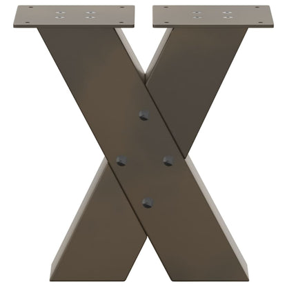 Coffee Table Legs X-Shaped 2 pcs Natural Steel 40x(30-31) cm Steel