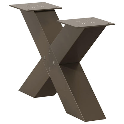 Coffee Table Legs X-Shaped 2 pcs Natural Steel 60x(30-31) cm Steel