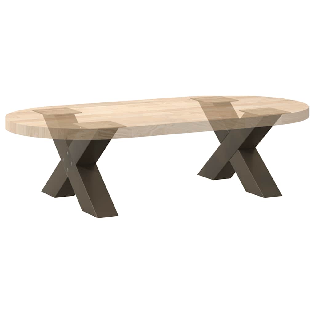 Coffee Table Legs X-Shaped 2 pcs Natural Steel 60x(30-31) cm Steel