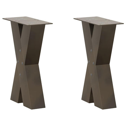 Coffee Table Legs X-Shaped 2 pcs Natural Steel 28x(42-43) cm Steel