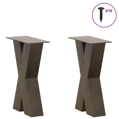 Coffee Table Legs X-Shaped 2 pcs Natural Steel 28x(42-43) cm Steel
