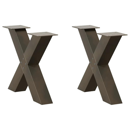 Coffee Table Legs X-Shaped 2 pcs Natural Steel 50x(42-43) cm Steel