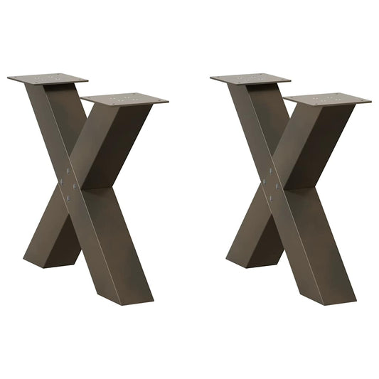 Coffee Table Legs X-Shaped 2 pcs Natural Steel 50x(42-43) cm Steel